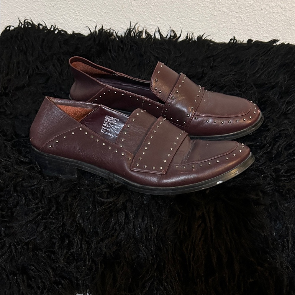 Treasure & Bond Dark Brown Studded Loafers 8.5 GUC